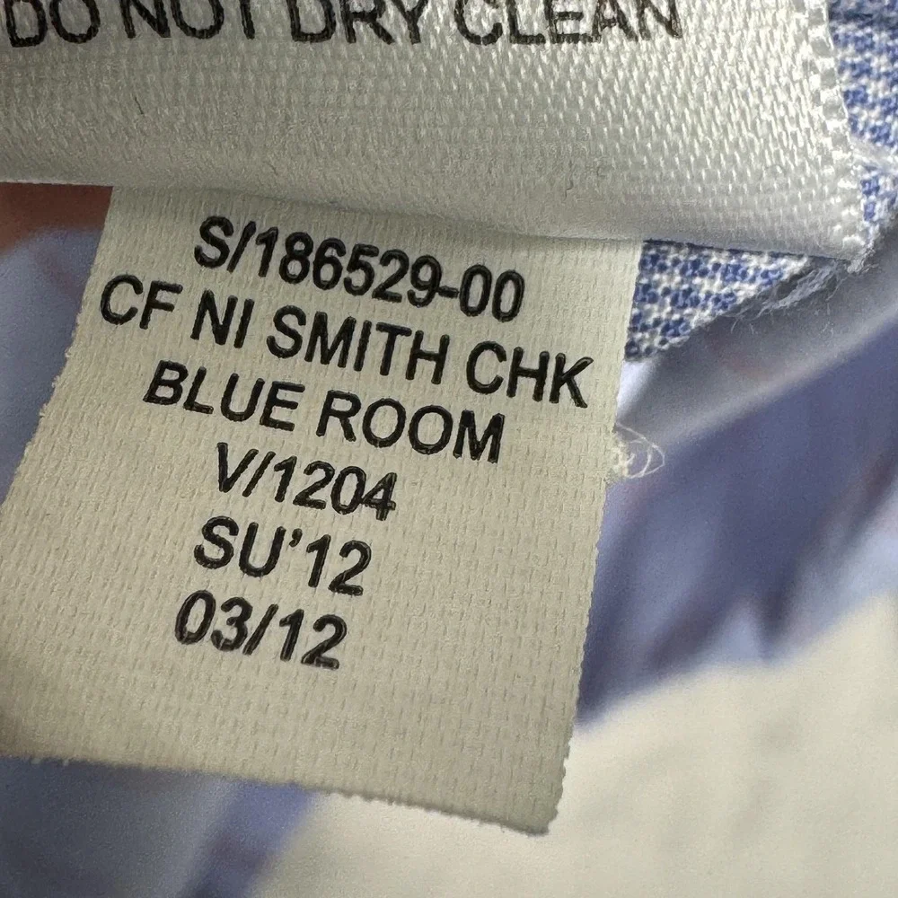 Banana Republic Dress Shirt Mens 14-14.5 Blue Check Non Iron Classic Fit‎